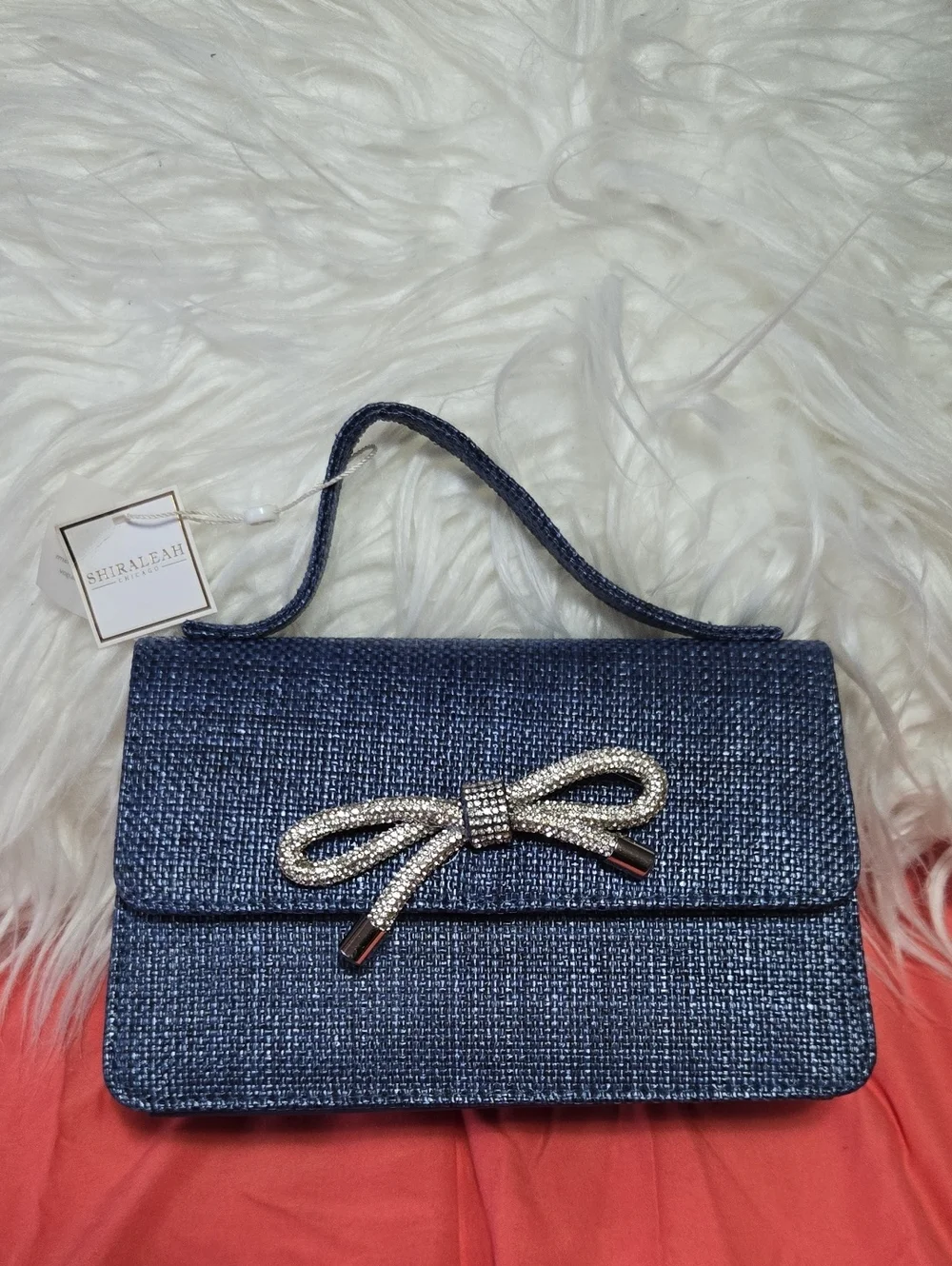 blue Shiraleah Bowie Straw Mini Bag
